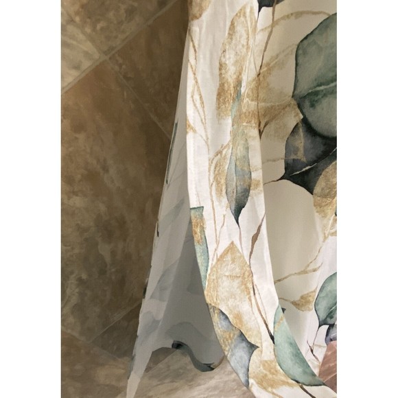 NoraCora Maxi Shirt Dress Women’s‎ Sz M White Floral V-Neck Short Sleeve - Picture 5 of 12